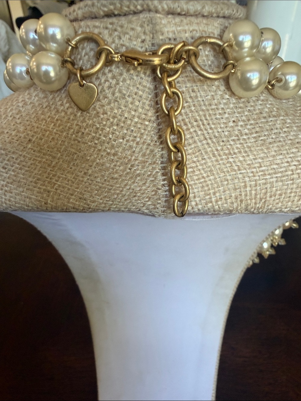 Pearl Cluster Statement Necklace - Cream/Gold - Picture 5 of 6